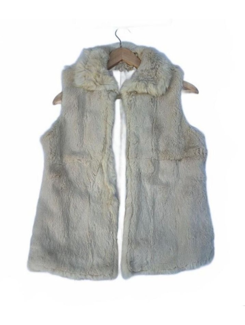 Bijoux Toi-Même Genuine Rabbit Fur Vest Cream Open Lined Boho Winter S RBJ-203